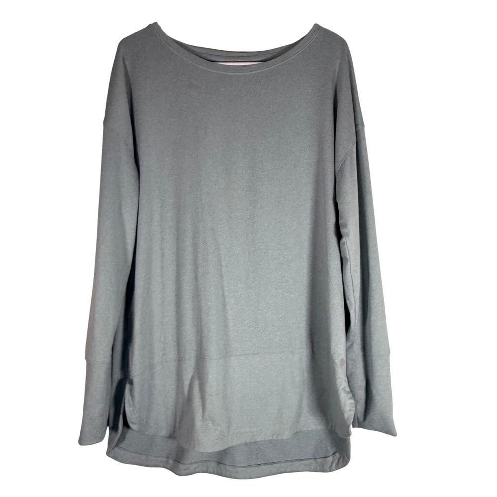 Apana Womens XL Long Sleeve Activewear Top Sage Green Tunic Yoga Lounge Luxury